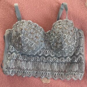 90s crystal studded corsett top